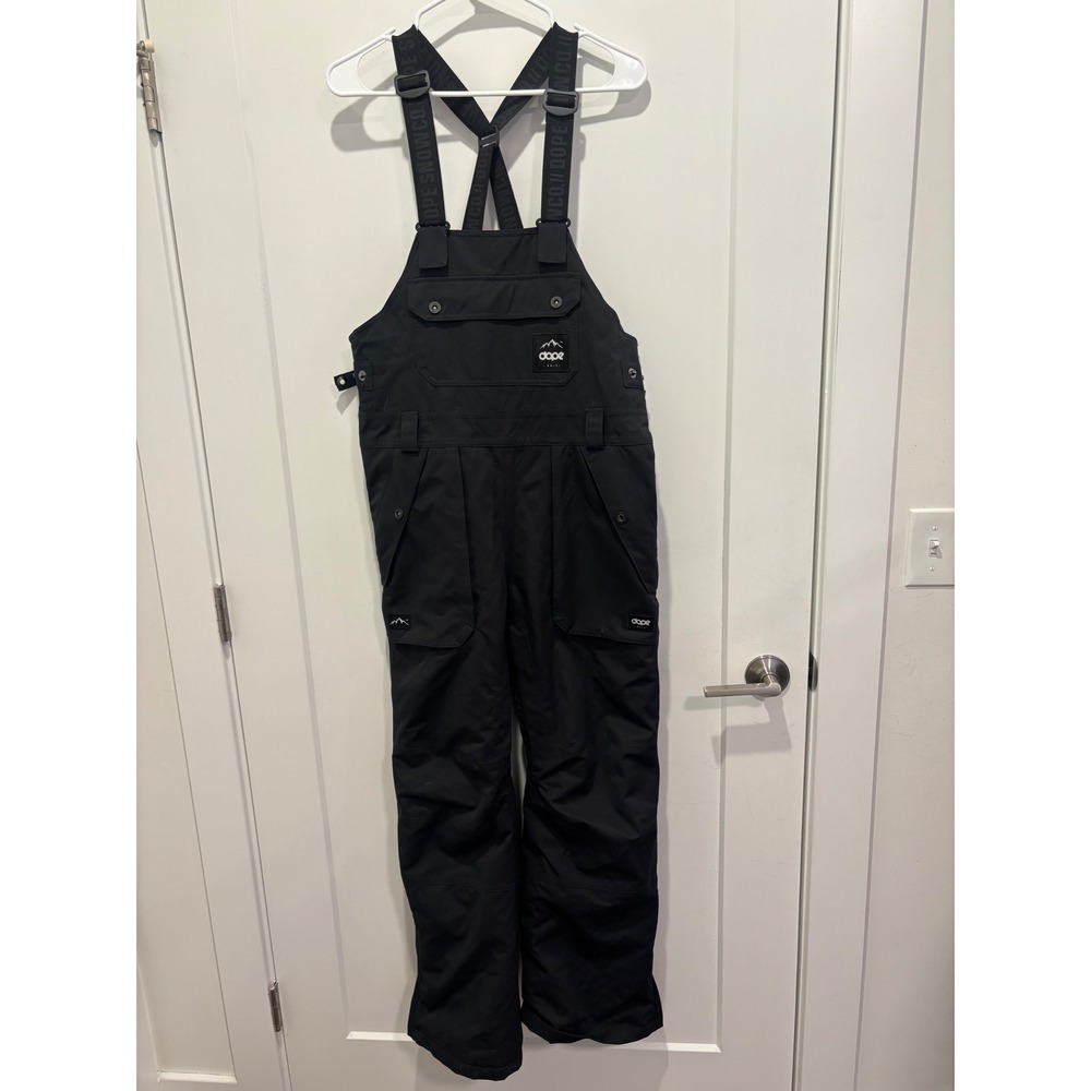 Dope Snow Notorious Bib Ski Snowboard Pants Black Men Medium Waterproof Overalls